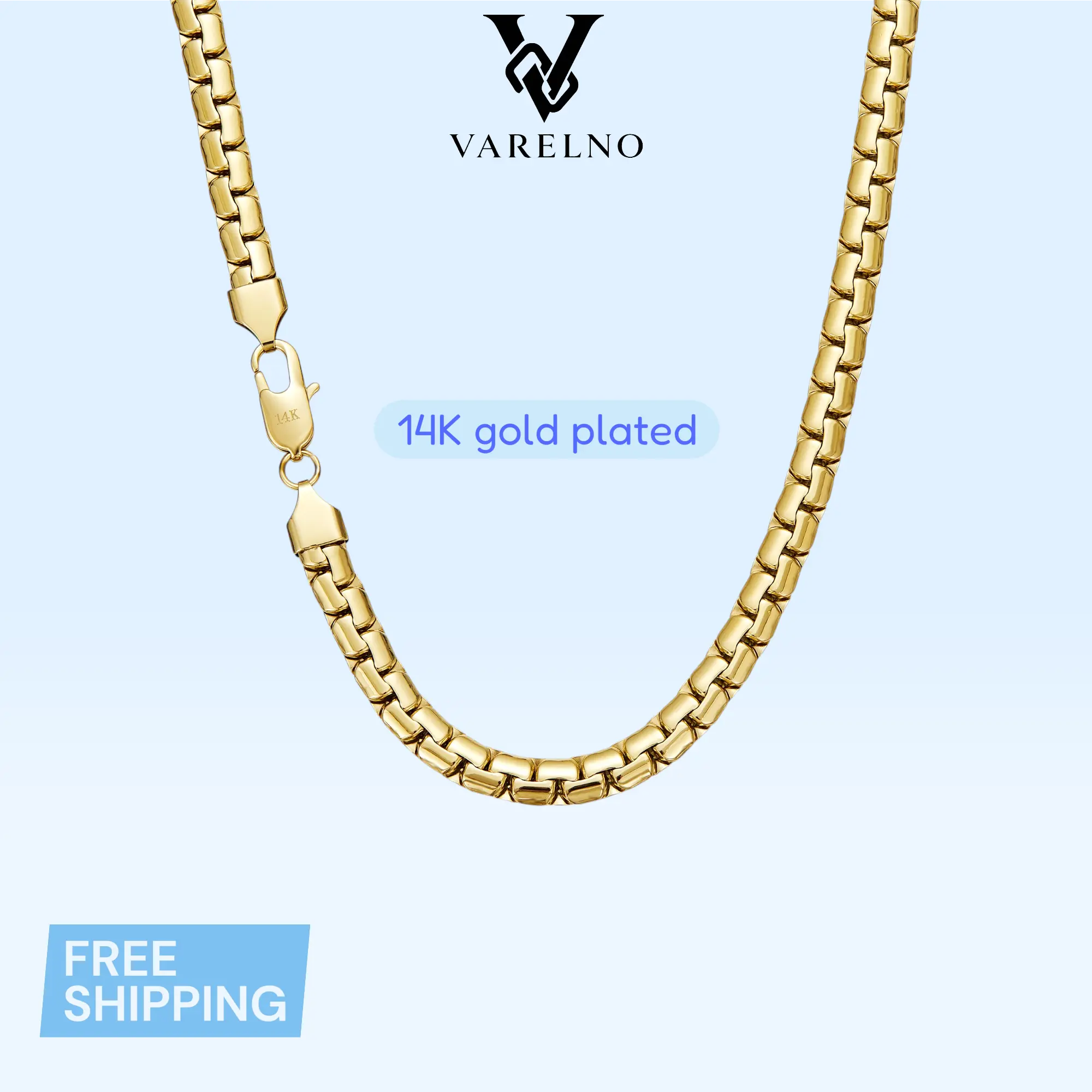 14K gold-plated pearl-style necklace, 7mm width; available in 16, 18, 20, and 24-inch lengths—a classic, versatile piece of jewelry.
