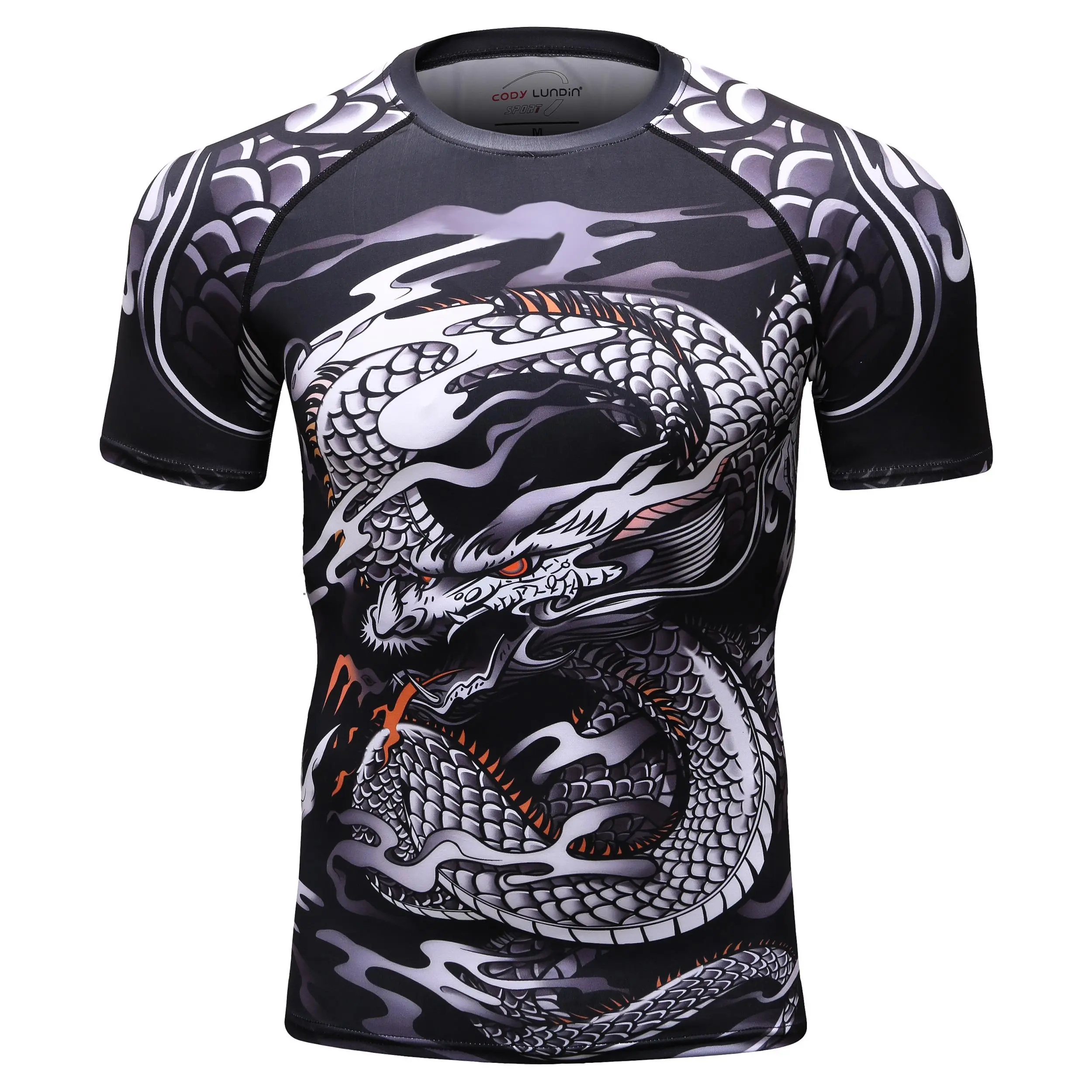Rashguard 3d T-shirts Mens Short Sleeve Workout Fitness MMA Body Building Tops Compression Shirt Base Layer Rashguard T Shirt