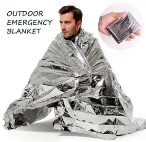 Emergency Blankets Mylar Thermal Blanket,(5 Pack) of Gigantic Space Blanket 82 * 51 in. Survival Blankets Heavy Duty Camping Gear,First Aid