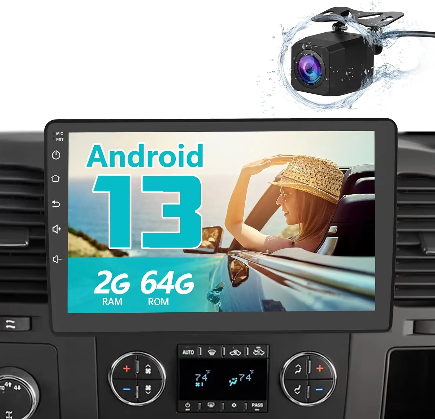 Android 13 Car Radio for Chevygmc (Chevy Silverado, Tahoe, Equinox & GMC Sierra, Yukon) - 2GB/4GB RAM, 5.4in Display, FM Radio, Wireless CarPlay, Android Auto, WIFI, Bluetooth, GPS Navigation, Built-in Offline Maps, HD, Handsfree Call, Backup Camera