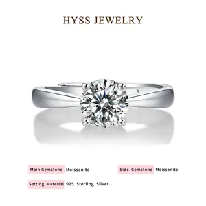 [04] HYSS CLASSIC FOUR CLAWS Moissanite Ring | 925 Sterling Silver for Women Weddings | Anniversaries | Birthdays | Promise Ring