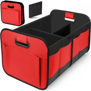 Collapsible Car Trunk Storage Box | 600D Oxford Fabric, Reinforced Handles, Multiple Compartments, Flip Top Closure, Suitable for Cars, SUVs, Minivans - LDQ Travel Storage Solution