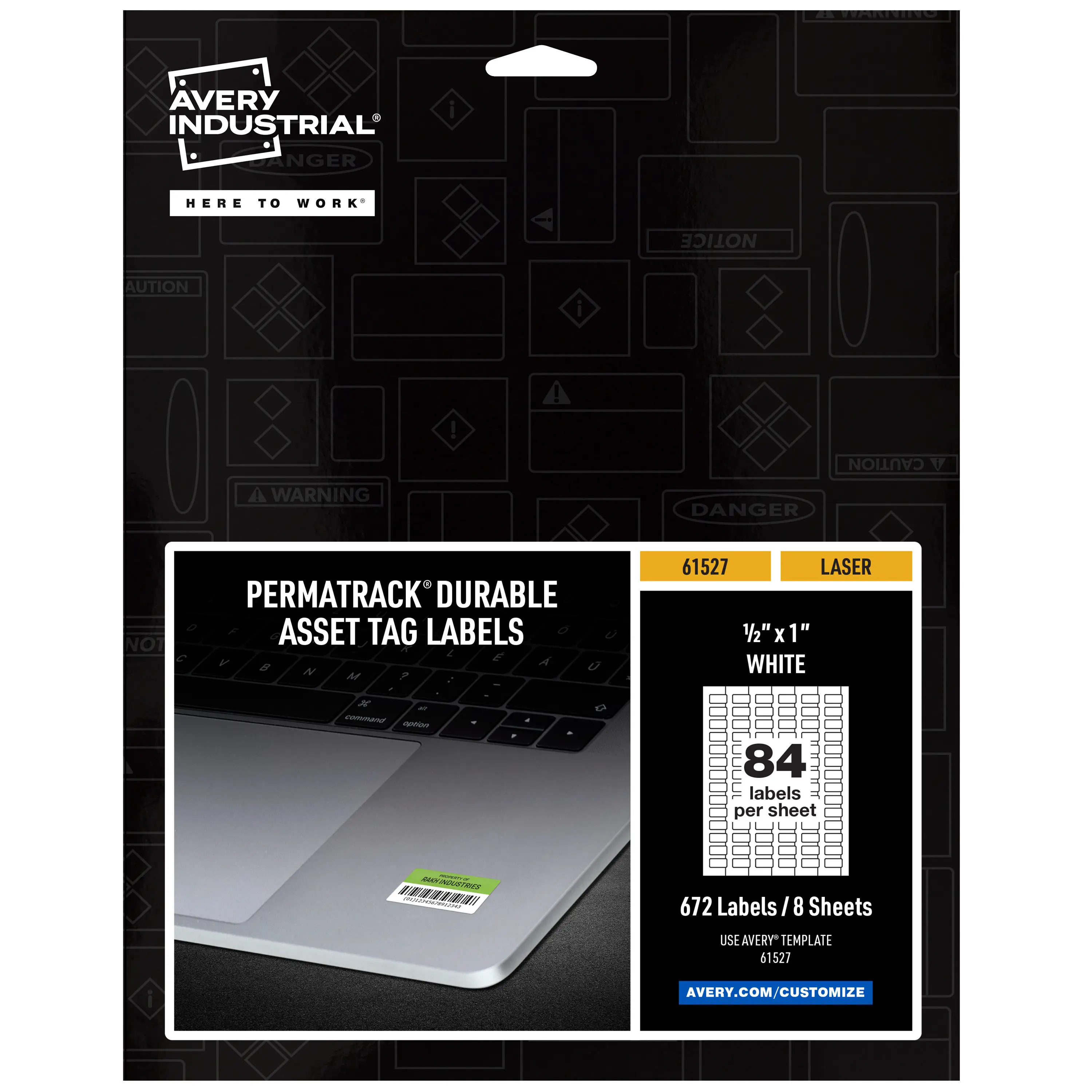 Avery PermaTrack Durable White Asset Tag Labels, 1/2" x 1", 672 Asset Tags (61527)