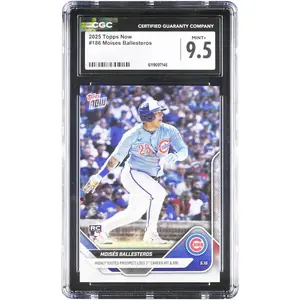Moises Ballesteros Chicago Cubs 2025 Topps Now MLB Highly Touted Prospect Logs 1st Career Hit & RBI #186 CGC Authenticated 9.5 Rookie Card