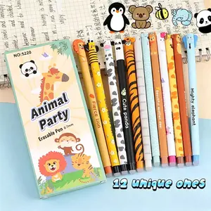 12-Pack Erasable Gel Pens, Ideal for Writing, Drawing, Sketching, Error Correction, Highlighting, Neutral Ink, Includes Rubber