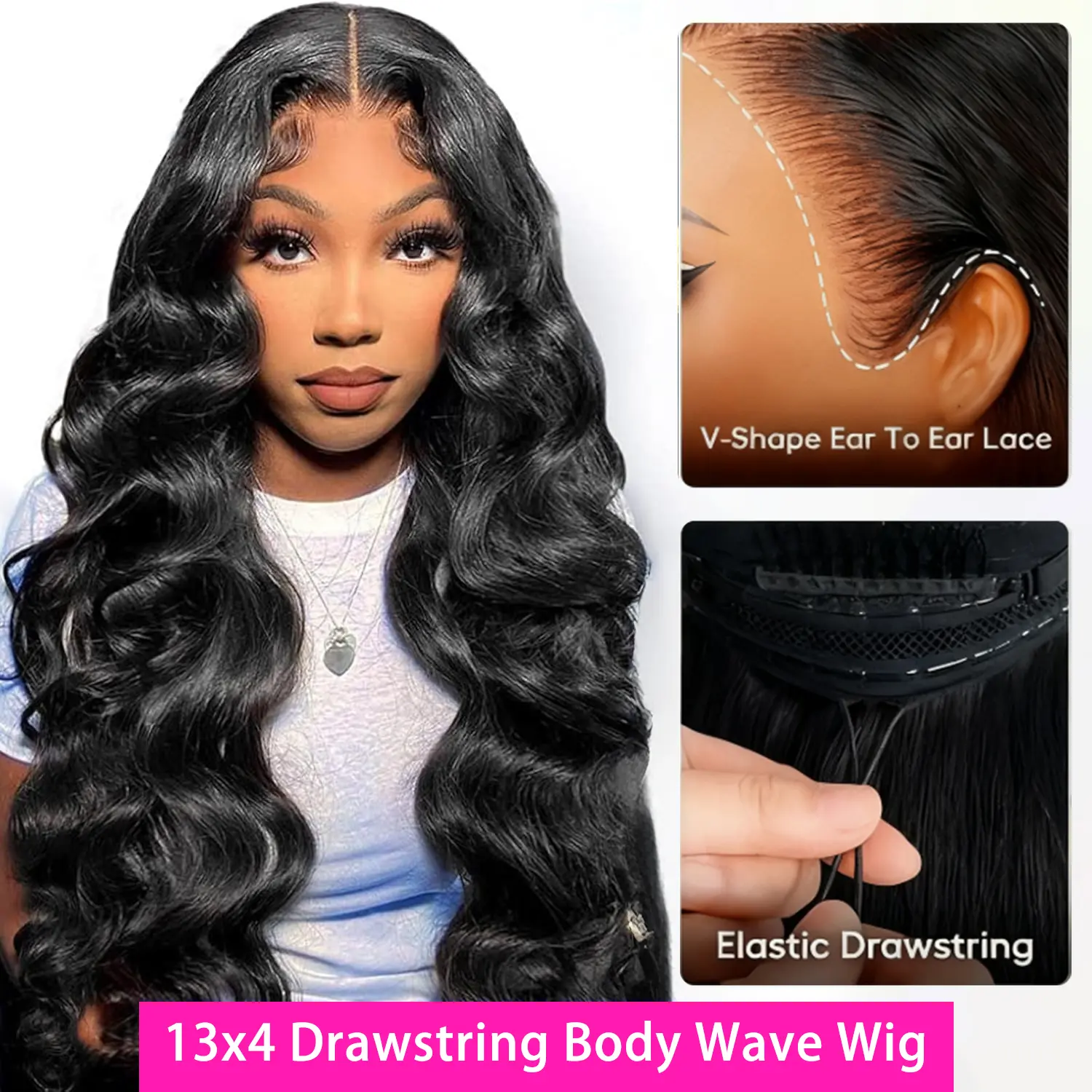 13x4 Drawstring Body Wave Wig 