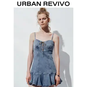 URBAN REVIVO Denim Camisole Mini Dresses UYL850135 Casual Outfit 2025 Women Clothing Girl Elegant Fashion Trendy and Versatile OOTD