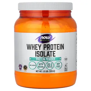 NOW Foods Sports, Whey Protein Isolate, Unflavored, 1.2 lbs (544 g)