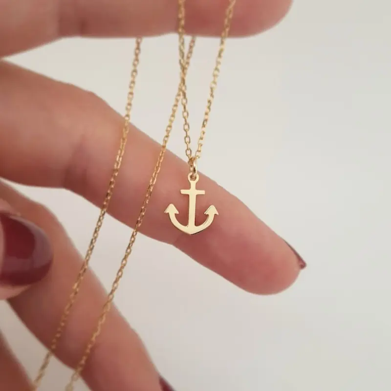 Trendy Stainless Steel Geometric Anchor Pendant Necklace for Men Personality Hip Hop Necklace Women's Charm Party Jewelry Gifts
