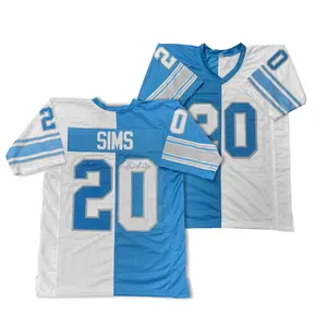 Detroit Lions Billy Sims Home/Away Split Jersey - Tackle Twill Sewn Lettering & Signed by Billy Sims - Perfect for Fans
