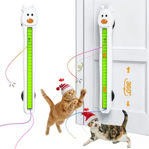 Interactive Cat Toys for Indoor Cats Automatic Electric Flying ropes Cat Toy - Best Kitten & Adult Cat Enrichment Toy Stick-on Hanging Electric Kitty Toys for Bored Cats