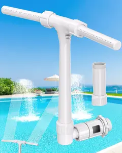 POOLHOUR Pool Fountain Above and In-Ground Pools with Extension Tube, 360° Adjustable Pool Waterfall with Dual Spray Sprinklers, Outdoor High-Pressure Pool Accessories for Cooling and Relaxation