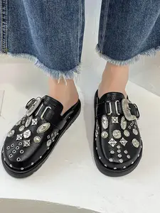 Women's Fashionable Slides, Casual Comfortable Slippers for Indoor Outdoor Wear, All-match Slide Shoes for Daily Wear, Girl, Footwear