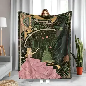 Wicked Musical Blanket, Vintage Illustration Design, Soft Polyester Material, Ideal Gift for Fans & Home Decor, Lightweight All Seasons Throw, Travel Blanket