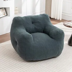 Niccae Oversized Navy Bean Bag Chair with Armrests Cloud-Like Memory Foam Stuffed Lounger for Adults Kids Multi-Purpose Living Room Bedroom Reading Furniture Easy-Clean Stable