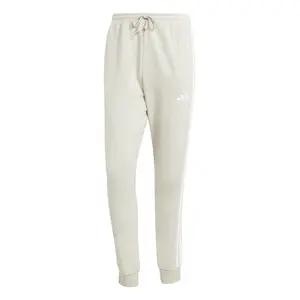 adidas Mens Essentials French Terry Tapered Cuff 3-Stripes Joggers Casual - Beige