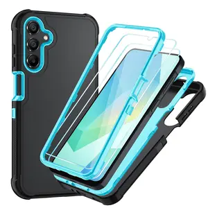 Suitable for Samsung Galaxy A17/A16A15/A14/A07/A06/A56/A54/A36/A35 5G phone case: 3-layer shockproof phone case with high-definition screen protector, mixed protection military grade anti drop protection Durable Protective