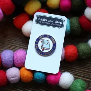 Save the Books Ban the Fascists Hard Enamel Pin
