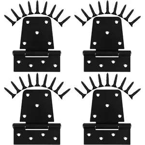 Heavy Duty 3.5 Inch Gate Hinges 4 Pack Extra Thick Industrial T Hinges for Large Wooden Gates Barn Shed Wood Fence Outdoor, Black Iron Finish with Screws Included