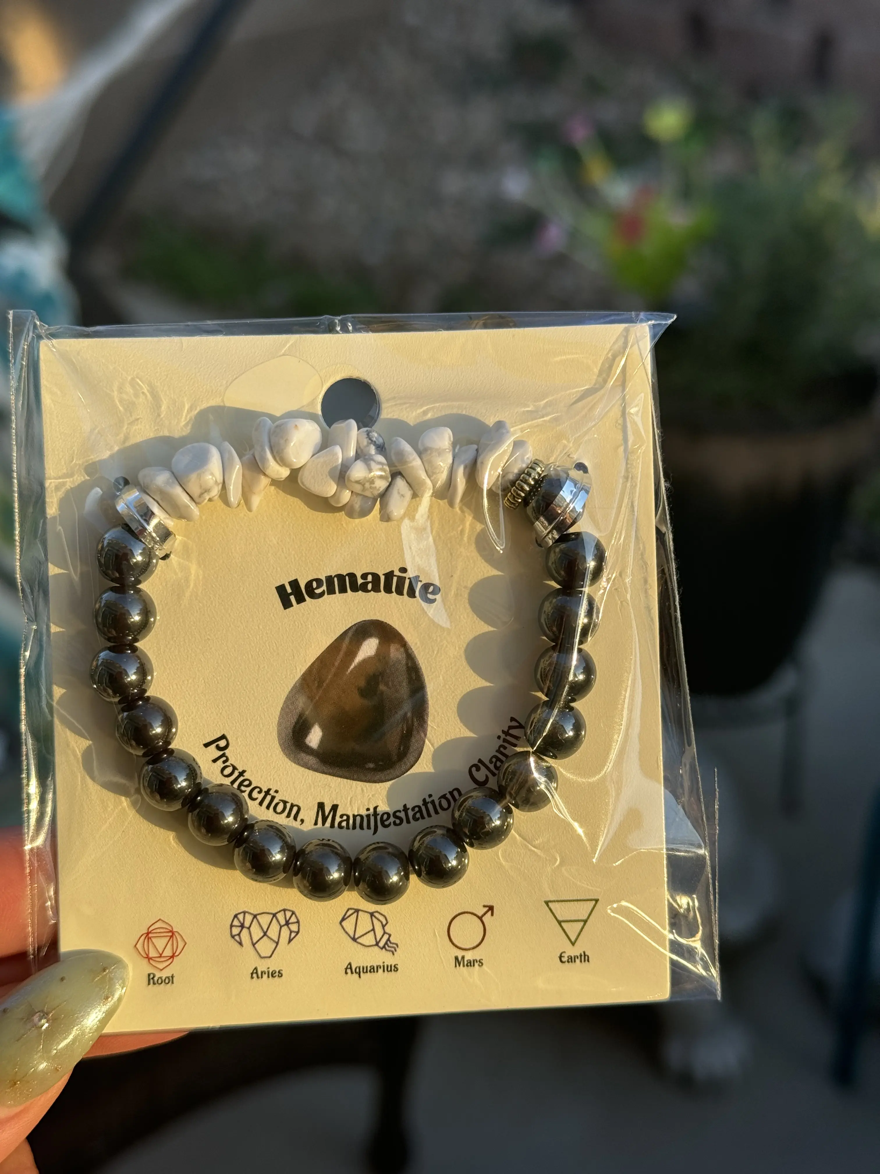Hematite & Howlite Grounded Calm Bracelet for Adults - Protection Peace & Balance Energy Healing Stone Handmade Jewelry