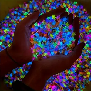 100 Glow-In-The-Dark Mini Turtle Models, Colorful Plastic Handmade Crafts for DIY Projects, Party Decorations & Home Garden Accessories