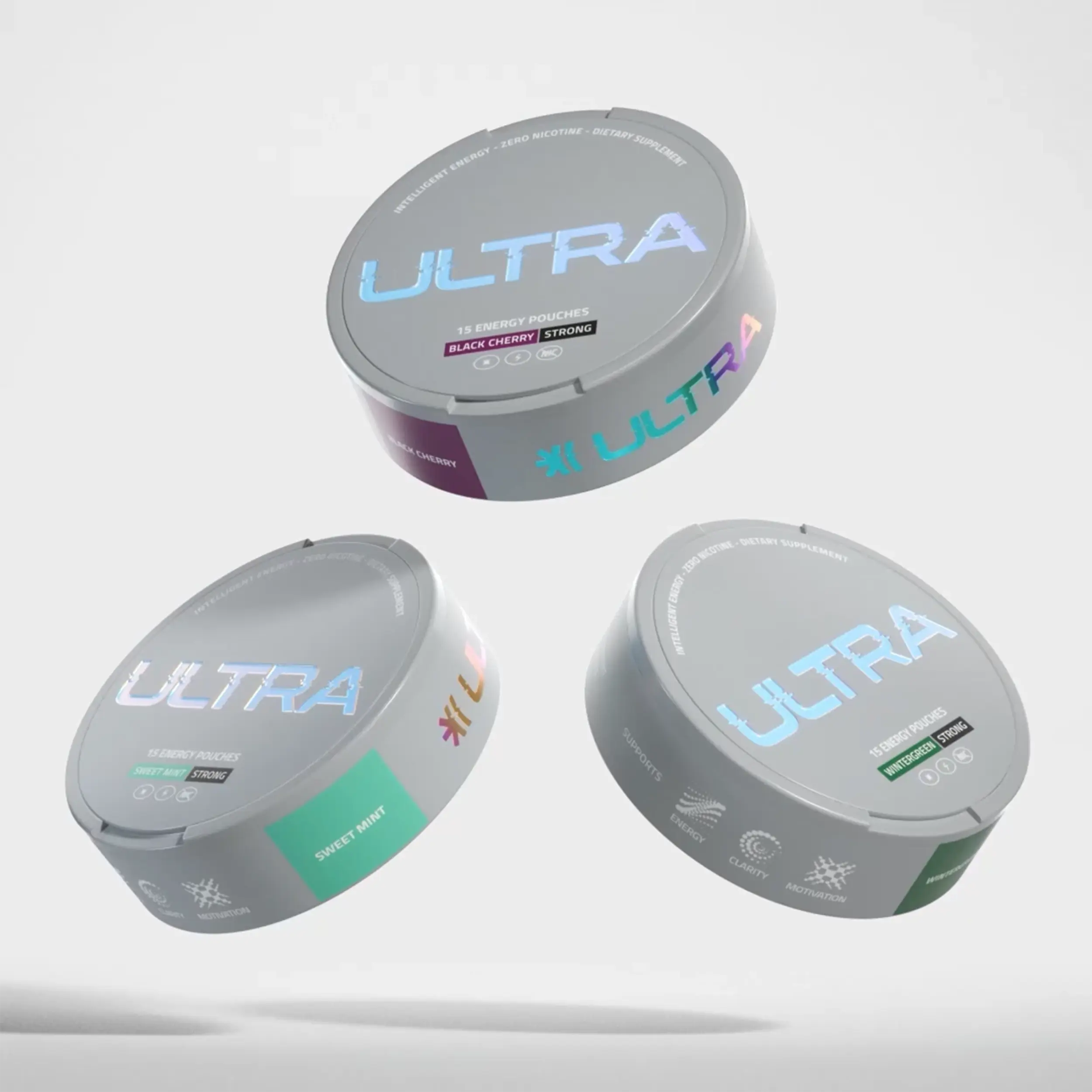 Ultra Energy Pouches | 180mg Caffeine + Nootropic Blend | Zero Sugar