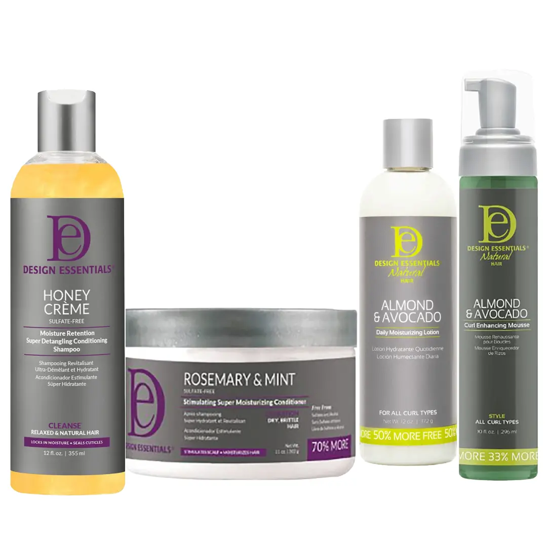 Design Essentials Wash & Style Hair Care Bundle – Moisturize, Define & Shine for Curly & Natural Hair