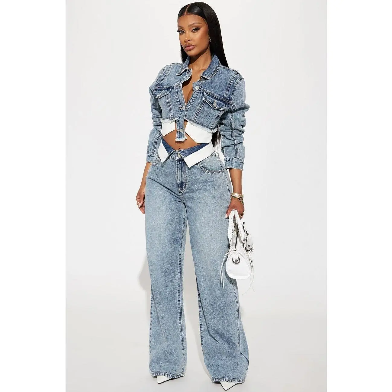 Nori Denim Washed Pant Set-Medium Wash 2