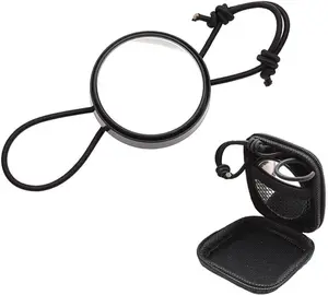 Adjustable strap diving mask for safe observation and equipment checks; underwater observation tool and diving accessory; elastic wristband underwater mirror (black).