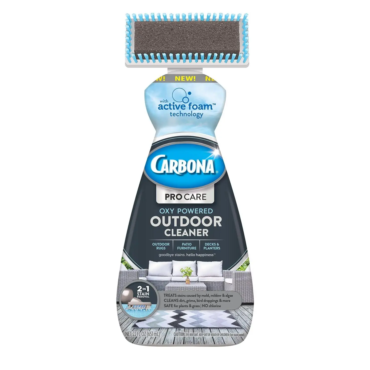Carbona Pro Care Oxy Powered Outdoor Cleaner with Brush | 22 Fl Oz, 1 Pack