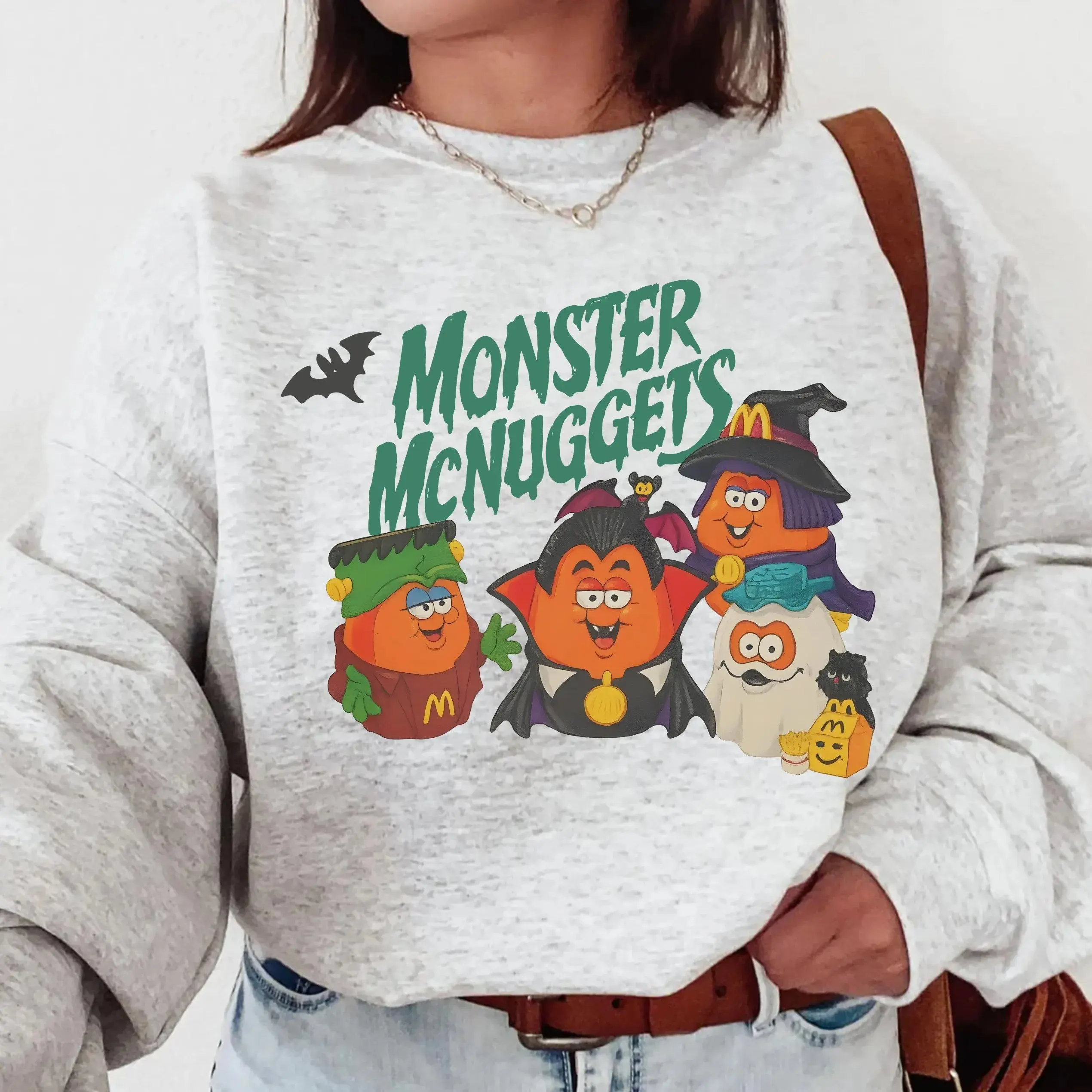 Funny Monster Nuggets Sweatshirt, Halloween Chicken Nuggets Tee Shirt, Retro Spooky Monster Nuggets Hoodie, Halloween Meal Shirt