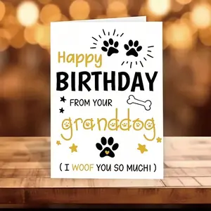Funny Birthday Card For Dog Grandpa Grandma: Cute Dog Granddog Birthday Card For Dog Lovers - I Woof You So Much