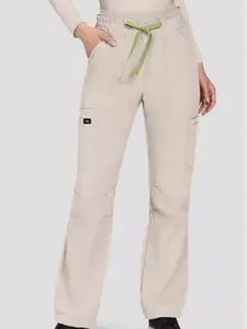 koi Solis Freda Women's 8-Pocket STRETCH Rib-Knit Double Waist Straight Leg Cargo Scrub Pant