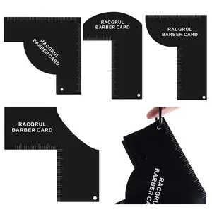 Enhancement Card for Barbers with Measurement Indicators, Reusable Hairline Shaping Tool, Beard Line Up Template, Color Spray Edge Line Up Tool, Easy to Clean Hairline Maker Guide for Barbers