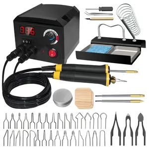 LH80-Z2-NS2 Wood Burning Tool, Wood Burner kit Pen 200~750℃, Wood Burning kit with Digital Thermometer Temperature Adjustable Temperature, 2 pyrographic Wood Burning pens, 36 Wood Burning Pen Tips
