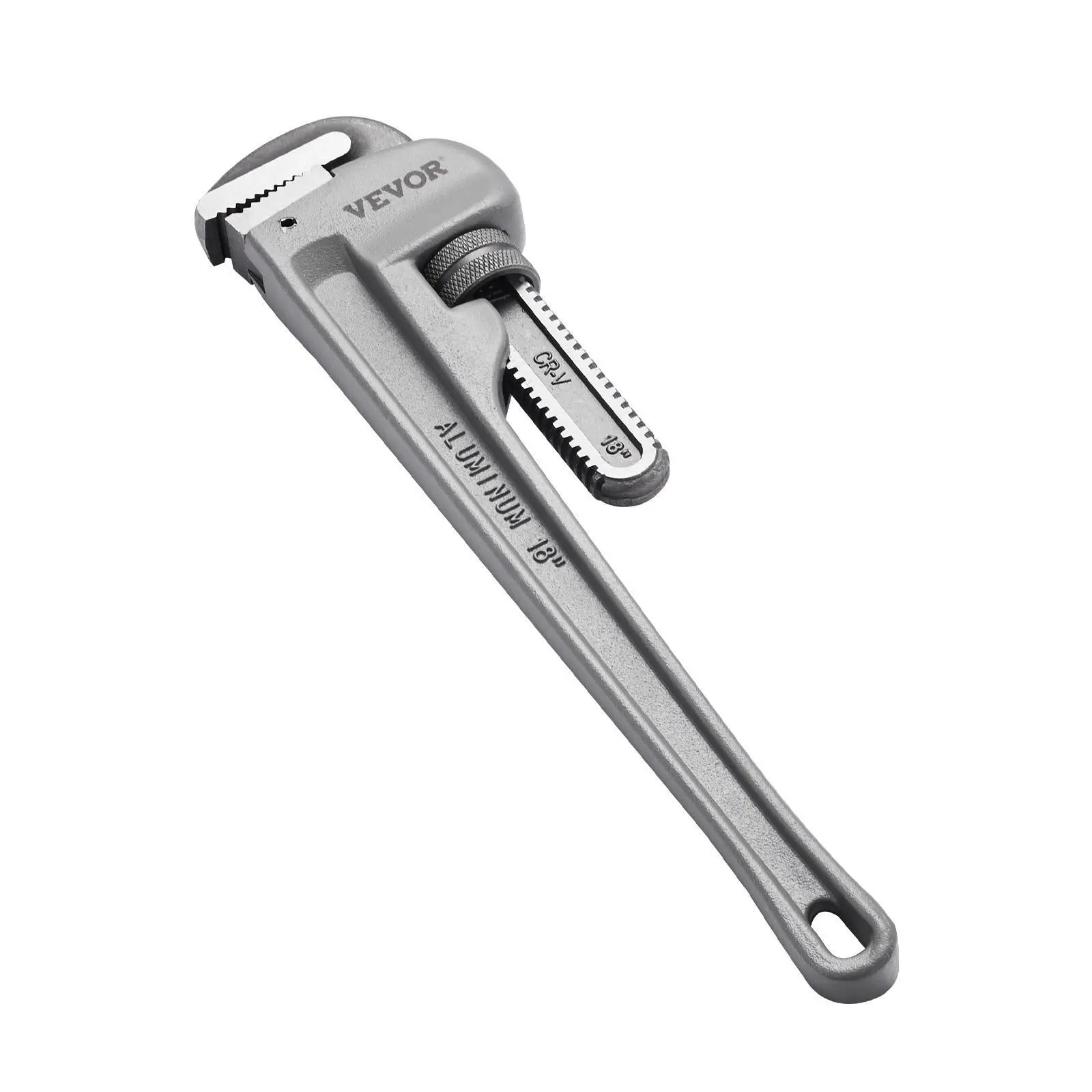 【summerfinds】VEVOR Pipe Wrench, 18" Aluminum Straight Pipe Wrench, Adjustable Plumbing Wrench, with High Strength Jaw and Ergonomic Handle, Easy to Carry, Hangable Design, for Water Pipes, Automotive Repairs