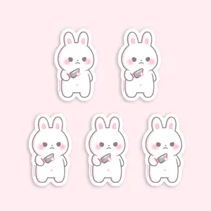 Stabby Bunny Mini Sticker Set - 5 Sticker Pack