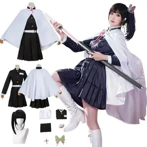 Tsuyuri Kanao Cosplay Costume Adult Child Anime Uniform Women Kimono Haori Wig Halloween Clothing Womenswear Basic