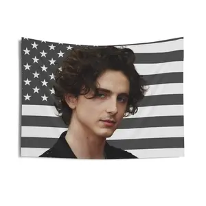 Timothee Chalamet fan-made tapestry flag tapestry room decor wall decor gifts Lightweight Nature Decorative Peach