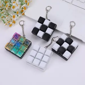 1pc 9-Key Color Keyboard Fingertip Toy, Stress Relief Clicker Keychain, Sensory Fidget Keychain, Button Gift for Adults, Relieve Stress and Pass Time, Stress Relieving Accessory