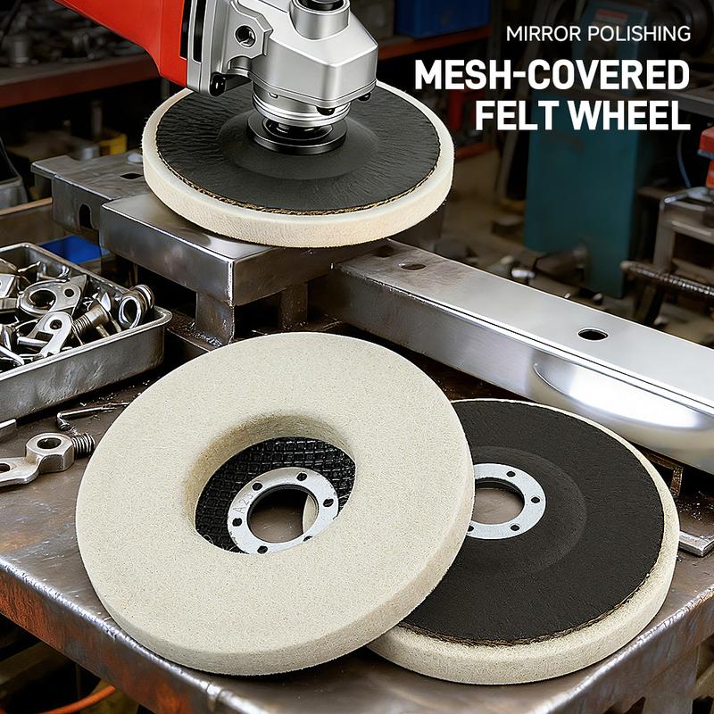 LOZLIN 1PCS/3PCS 5" Wool Polishing Wheel for Polishing Metal, Glass, Stone, and Ceramics for Angle Grinder Polish Pads, Safe, Durable & Efficient