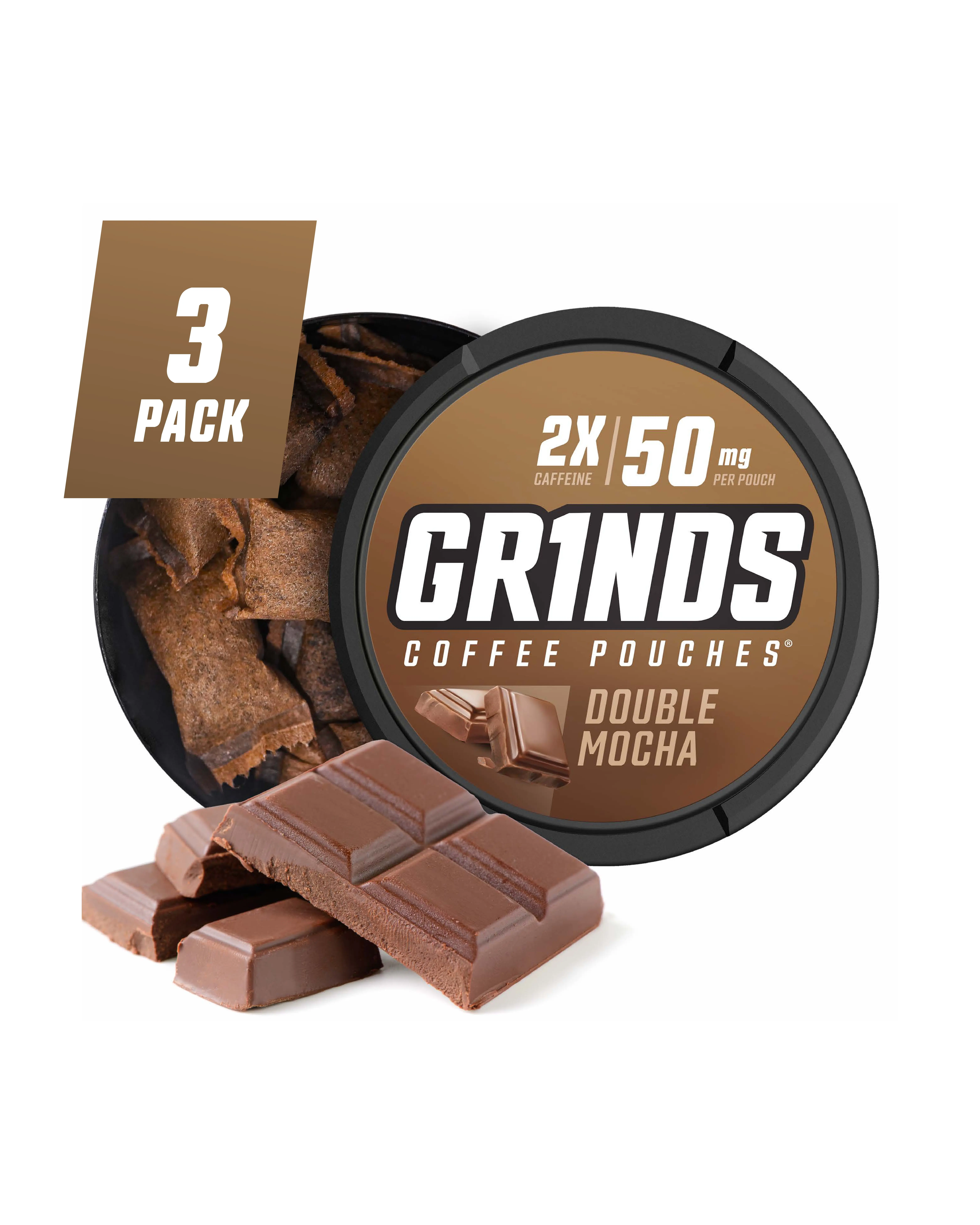 Grinds Coffee Pouches - Double Mocha (Pack of 3) Grinds Coffee Pouches - Double Mocha (Pack of 3)