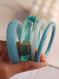 Vintage Resin Amber Acrylic Bangles Set, Fashion Multifunctional Jewelry for Women, Daily Wear Accessories, 4 Pieces