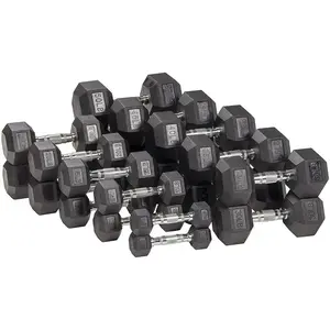 Rubber Encased Hex Dumbbells Rubber Encased Hex Dumbbells