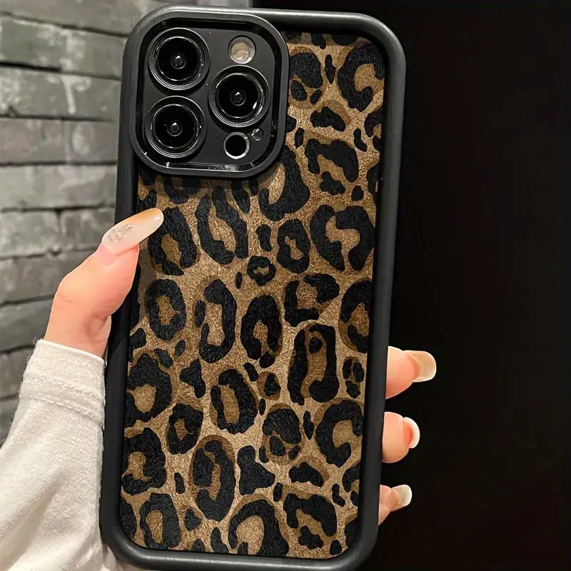 Leopard Print Pattern Case Suitable for iPhone 17/16/15/14/13/12/11 Pro Max/Plus Shockproof Full Camera Protection Durable slim Silicone Cover Gifts for women men girls boys
