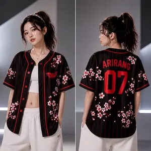 Custom Bangtan Baseball Jersey Arirang, Kpop Gift for Bangtan Fans, V-neck Bangtan Shirt, Bangtan World Tour 2026 Merch Army Jersey