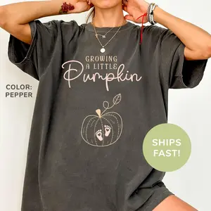 Comfort Colors Growing A Little Pumpkin Shirt, Pregnancy Announcement Shirt, Fall Maternity Shirt, Thanksgiving Shirt, Mom To Be Shirt