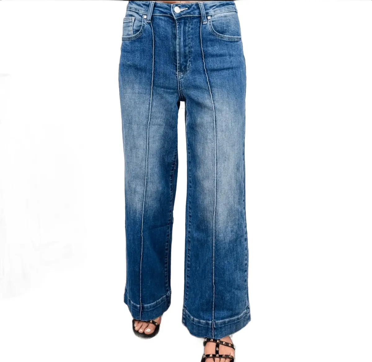 Office days high rise pin tuck denim