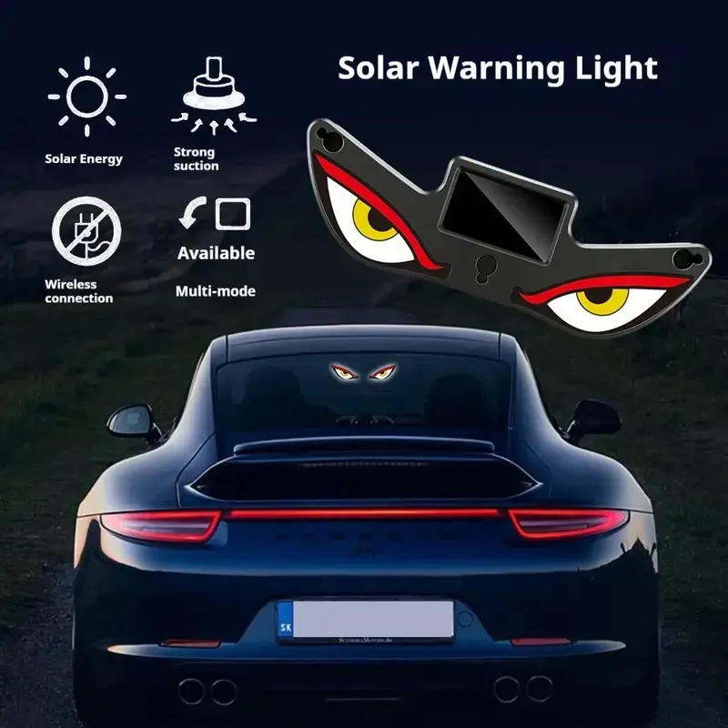 Dynamic LED Rear Window Display - Vampire Devil Eye Design Panel, Scrolling Message Screen, USB-Powered Night Driving Ambient Light, Universal Mount Car Accessory, Vehicle Accessory, Cool Car Stuff for Side Glass Decoration Gift, Car Accessories ca
