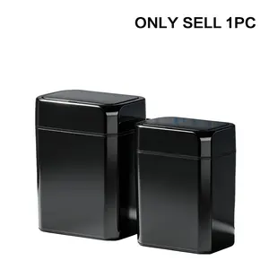 Touchless Trash Can, 3.43 & 5.02 GAL sizes available, automatic motion sensor garbage bin, hands-free soft-close lid, slim plastic body with odor-sealing design, suitable for kitchen, bathroom, office, hotel, requires 2 AA batteries (not included).